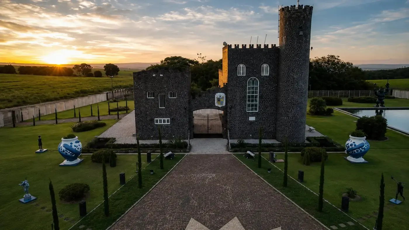 Fachada do Castelo Almansa, em Descalvado, onde acontecem as Vivências