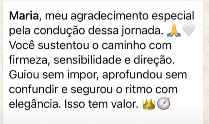 Mensagem de uma participante da Jornada Relembrar