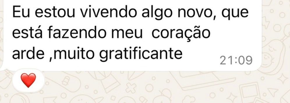 Mensagem de uma participante da Jornada Relembrar