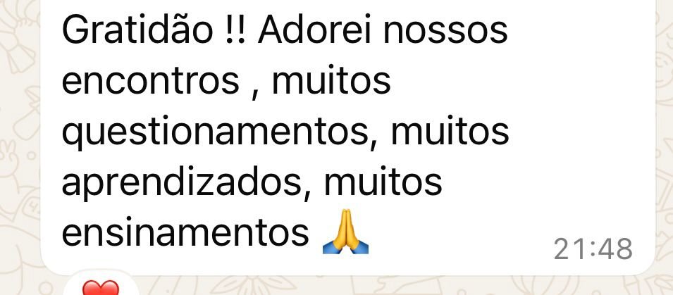 Mensagem de uma participante da Jornada Relembrar