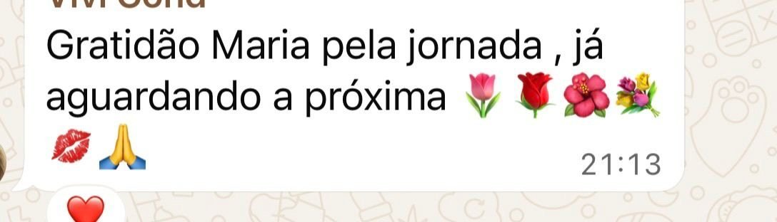 Mensagem de uma participante da Jornada Relembrar