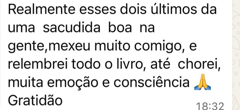 Mensagem de uma participante da Jornada Relembrar